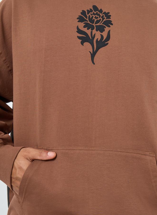 ستايلي هودي فليس بطبعة زهور - Image 4